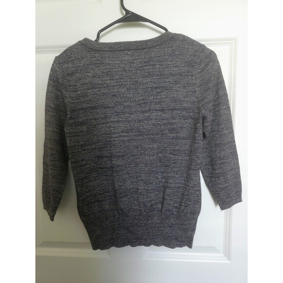 H&M Metallic Button-Up Cardigan Sweater, Gold Thread, Size Medium, Sparkly Top - Picture 3 of 6